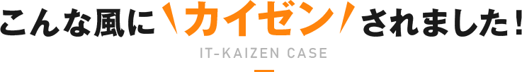 こんな風にカイゼンされました!